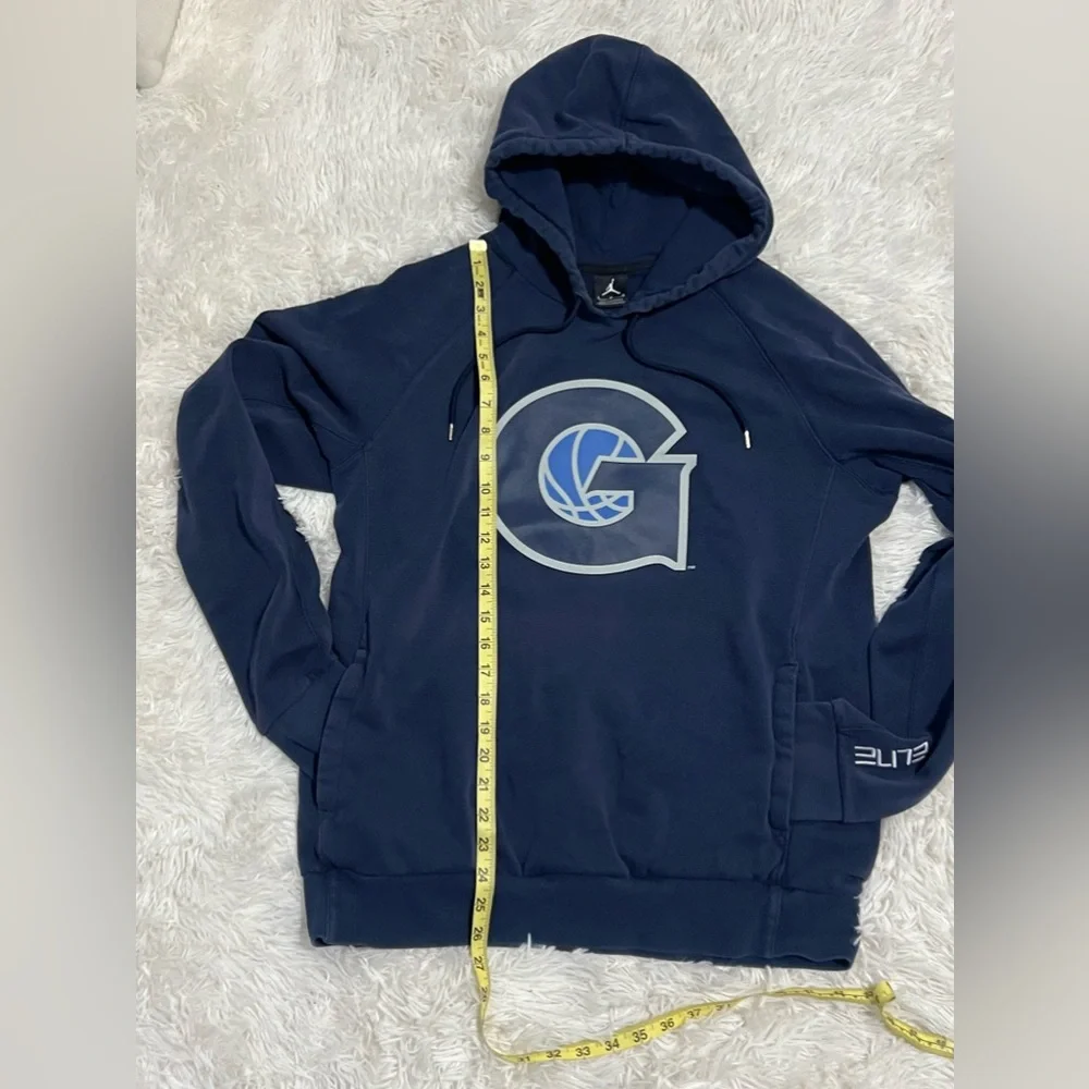Jordan Elite Georgetown Hoyas Hoodie Navy Blue Men’s Large Basketball Pullover